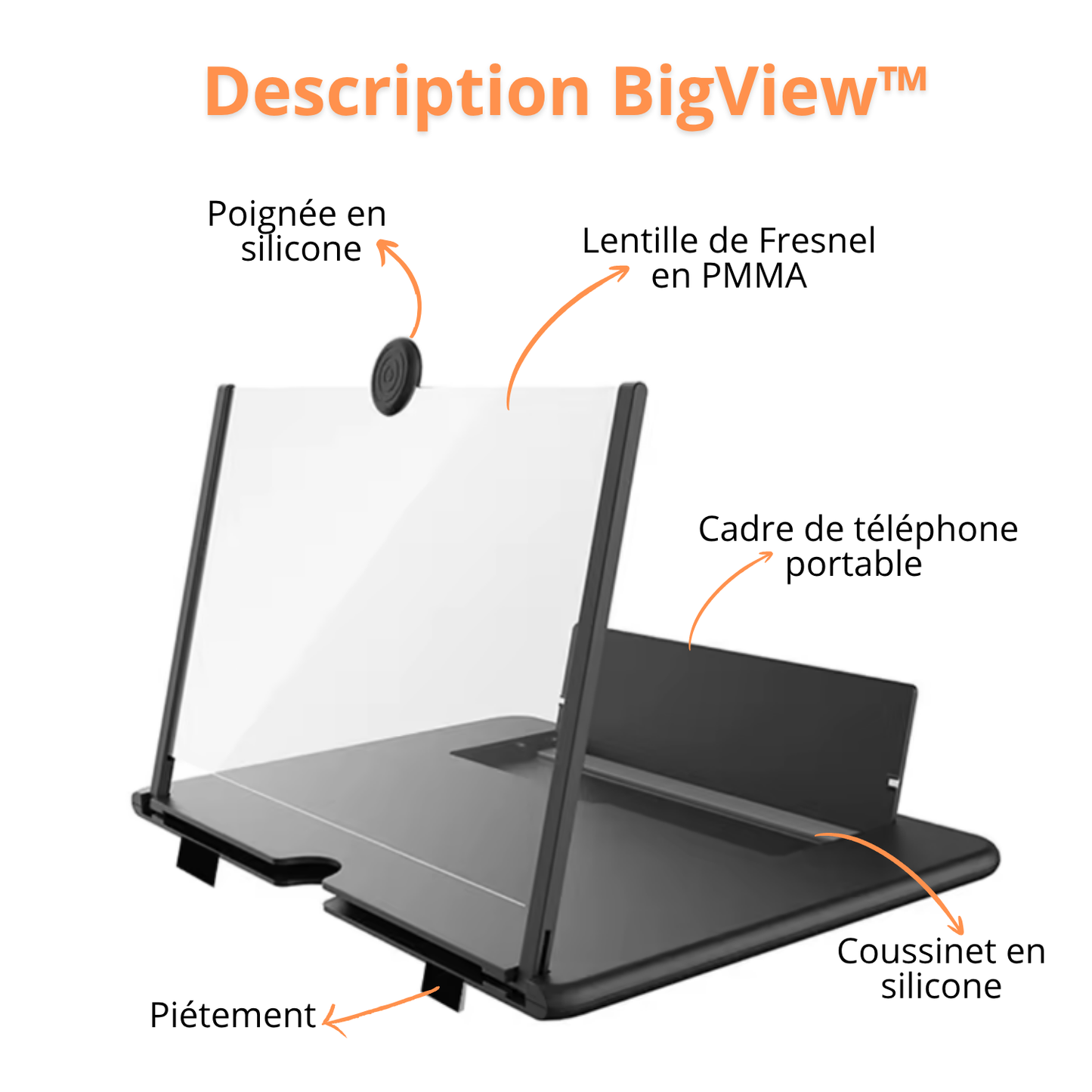 BigView- Loupe d’écran HD 18 pouces pour téléphone portable — Mini cinéma universel 🎬