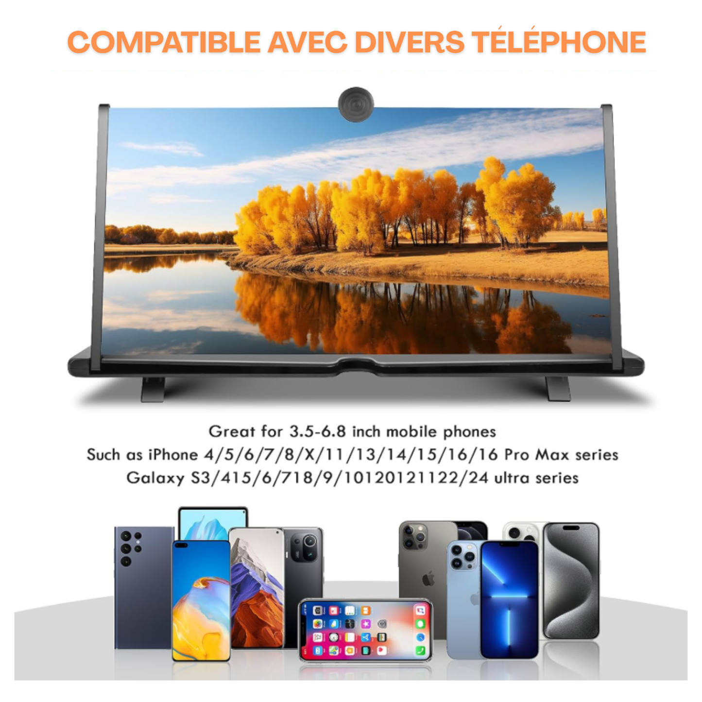 BigView- Loupe d’écran HD 18 pouces pour téléphone portable — Mini cinéma universel 🎬