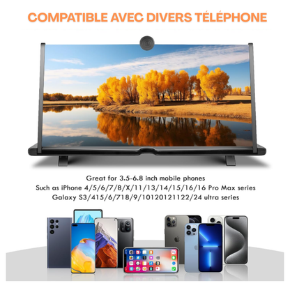 BigView- Loupe d’écran HD 18 pouces pour téléphone portable — Mini cinéma universel 🎬