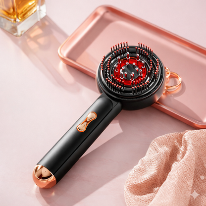 Brosse Massante Cuir Chevelu LED Rouge – Soin, Volume & Brillance