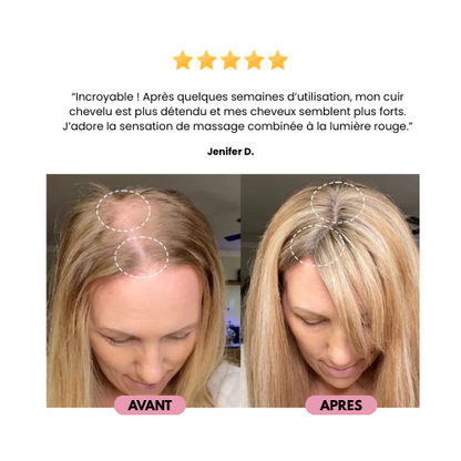Brosse Massante Cuir Chevelu LED Rouge – Soin, Volume & Brillance