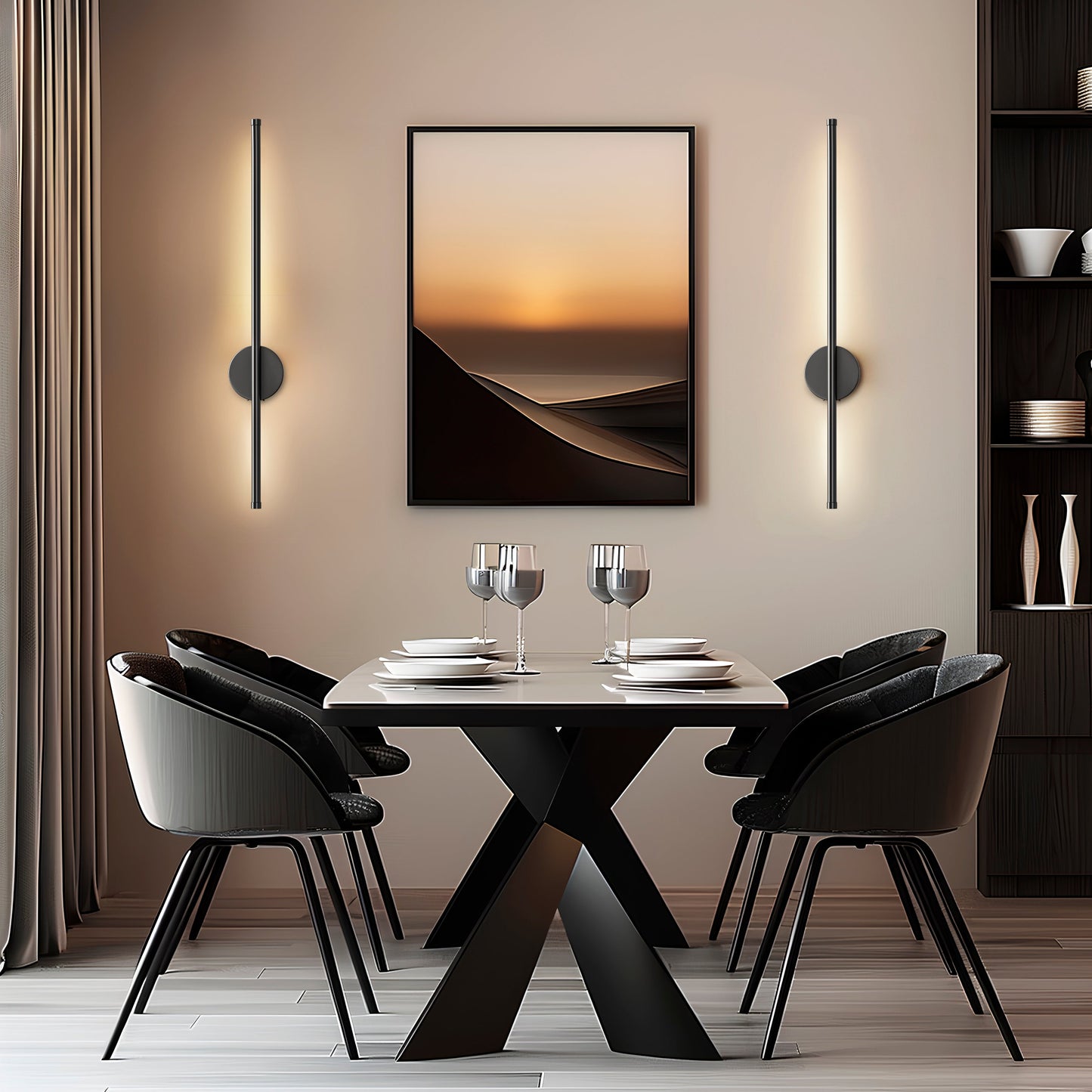 APPLIQUES MURALES MODERNE (SET OF 2) - Forme Longiligne "I"