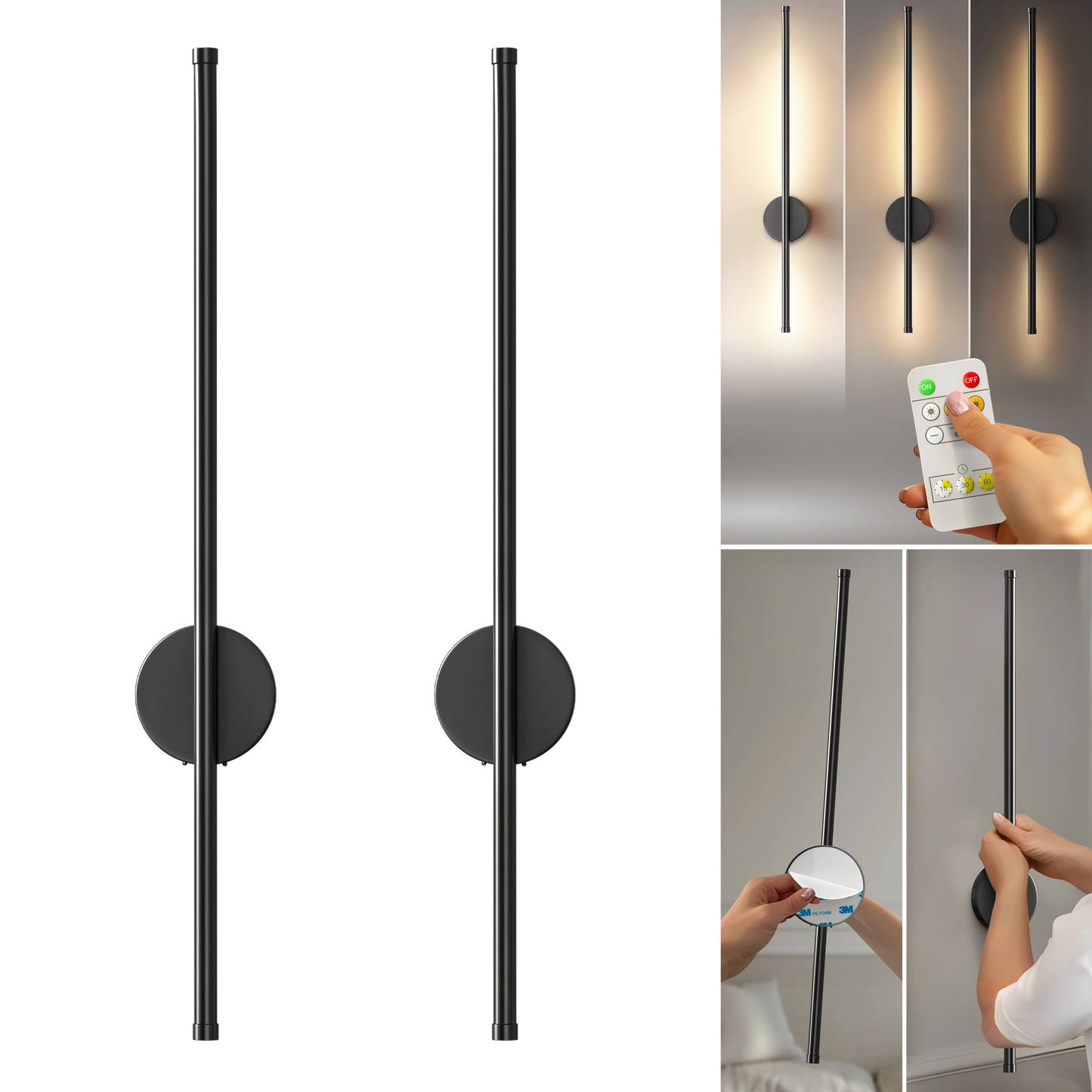 APPLIQUES MURALES MODERNE (SET OF 2) - Forme Longiligne "I"