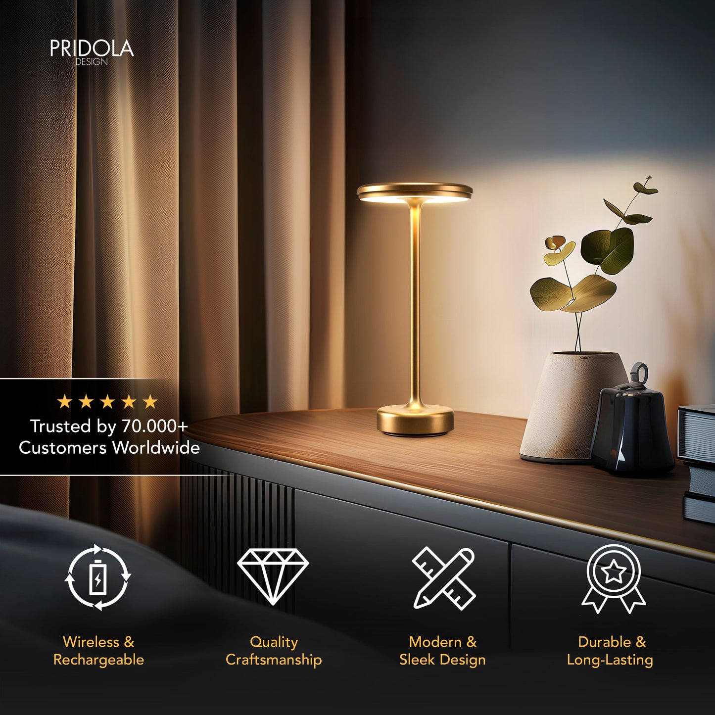 LAMPE DE TABLE NOWA -  LED Tactile
